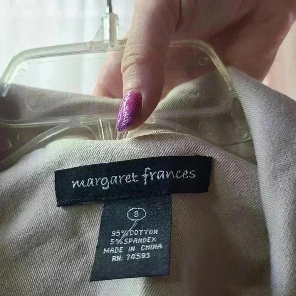 Vintage Margaret Francis Tan Cotton Blazer Jacket Women's Size 8 - Picture 4 of 4
